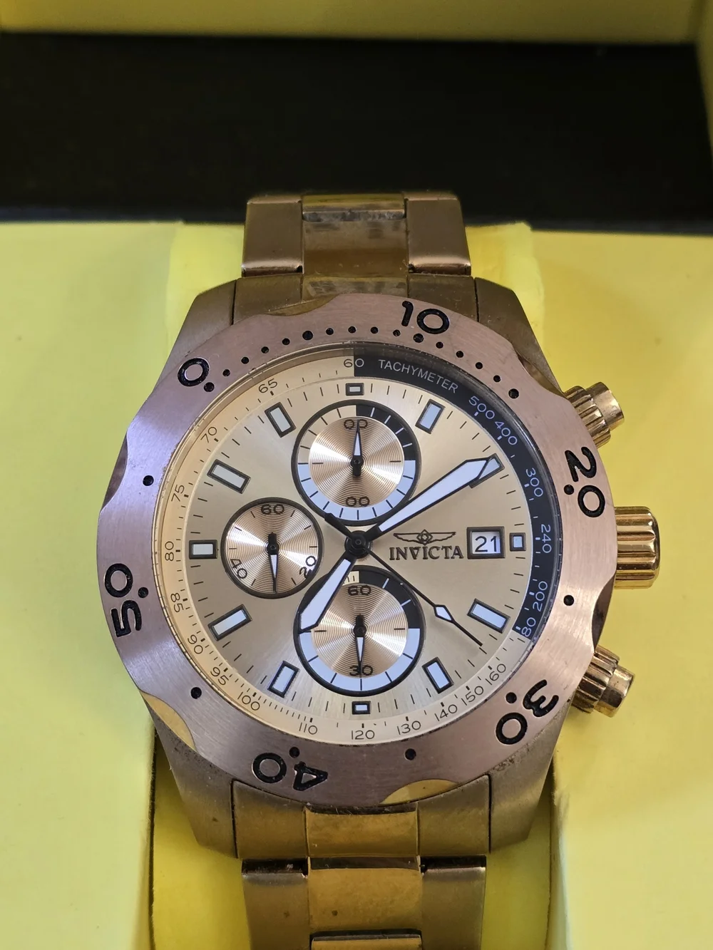 Invicta Men’s Gold-Tone Chronograph Watch